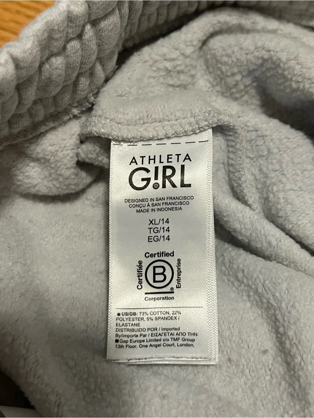Athleta Girl Light Gray Fleece Joggers
